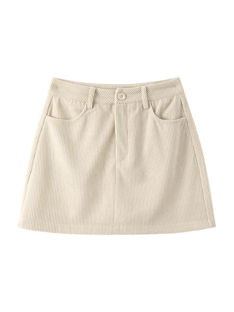 Autumn Corduroy Mini Skirt Burgundy For Women Brown Vintage A Line Short Skirts With Shorts Inside For Women Skirt Corduroy Fall