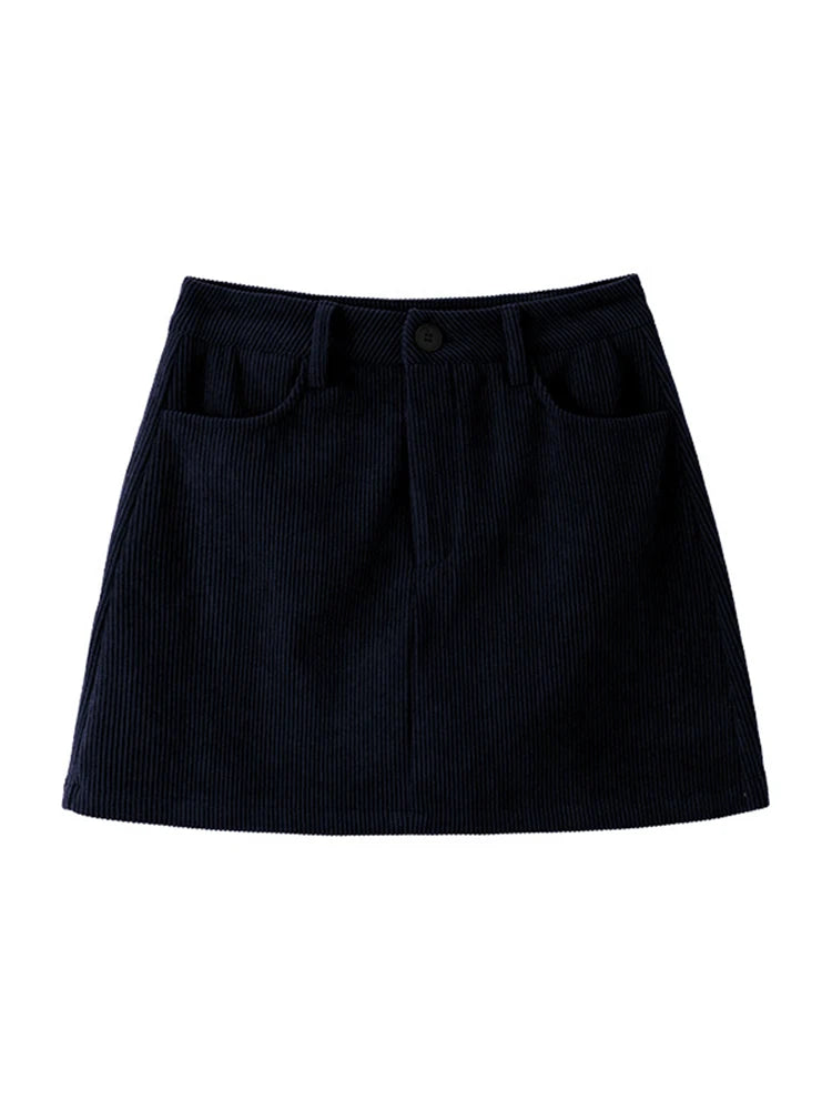 Autumn Corduroy Mini Skirt Burgundy For Women Brown Vintage A Line Short Skirts With Shorts Inside For Women Skirt Corduroy Fall