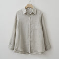 2026 Summer Autumn Long Sleeve Linen Oversized Blouse Basic Shirt