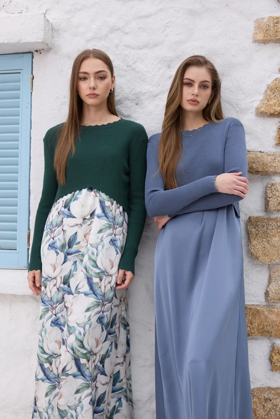 AS SS26 Luxe elegance slip satin dress + knitted top woman clothing set adjustable maxi floor length