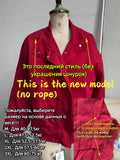 Women's Red Stand Collar Jacket, Casual Loose Fit Zip Up Outerwear with Drawstring Cuffs, Short Thin Coat for Autumn Spring