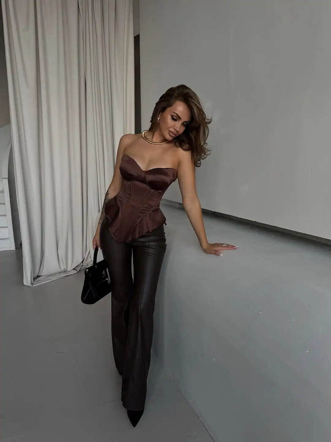Sexy Fishbone Strapless Short Top Lady Chic Sleeveless Off-shoulder Backless Waist Cinching Blouse Women Vacation Party Tops