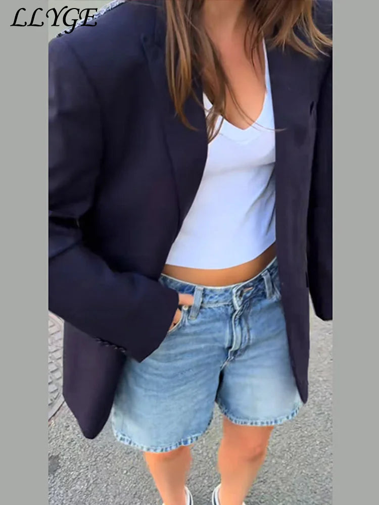 Fashion Women's Printed Tassels Blazer Loose Lapel Single Breasted Full Sleeve Female Suit Jackets 2026 Autumn Commute Outwear