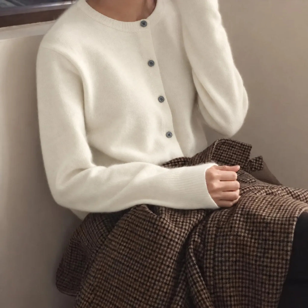 Cashmere Cardigan Sweater for Women Single Breasted Long Sleeve Solid Knitted Outerwear Woman Spring Autumn Casual Knitwear Top