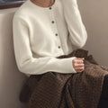Cashmere Cardigan Sweater for Women Single Breasted Long Sleeve Solid Knitted Outerwear Woman Spring Autumn Casual Knitwear Top