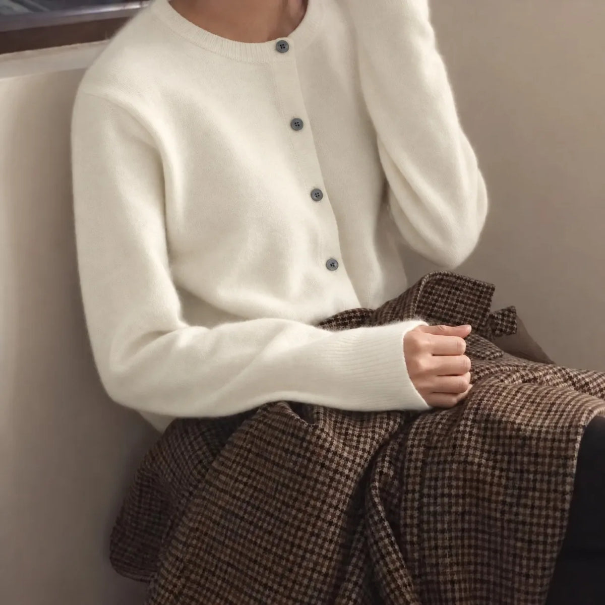Cashmere Cardigan Sweater for Women Single Breasted Long Sleeve Solid Knitted Outerwear Woman Spring Autumn Casual Knitwear Top